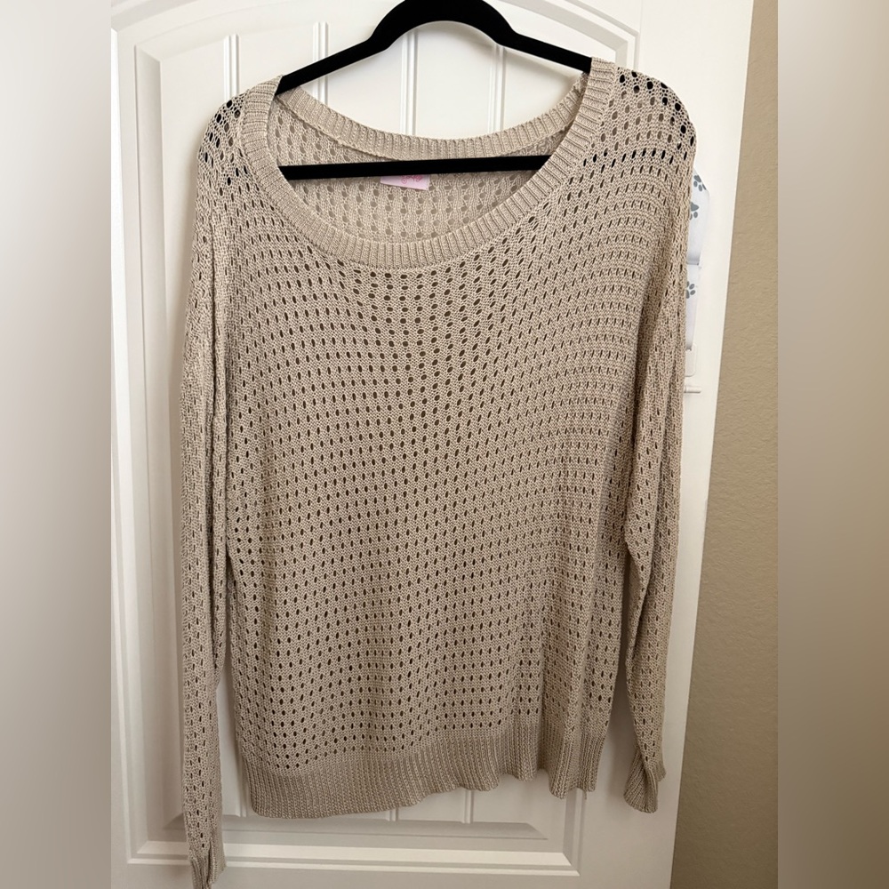 Pink Lily Cream Knit Sweater